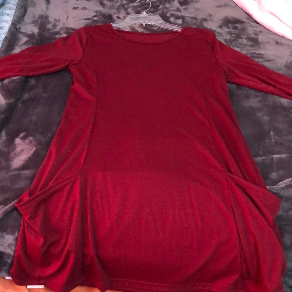 Red long sleeve dress